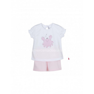 Pijama infantil corto Cangrejo rosa de Calamaro