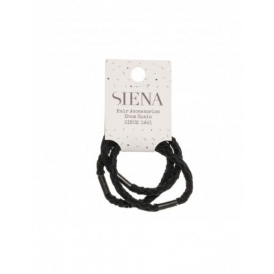 Coleteros negros goma textura (3 uds) de Siena complementos
