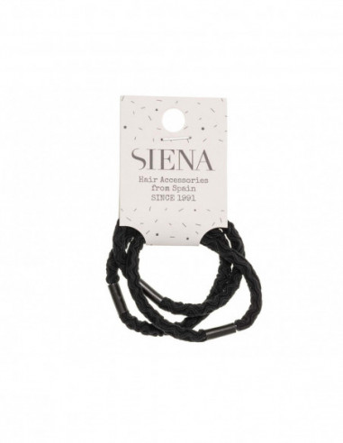 Coleteros negros goma textura (3 uds) de Siena complementos