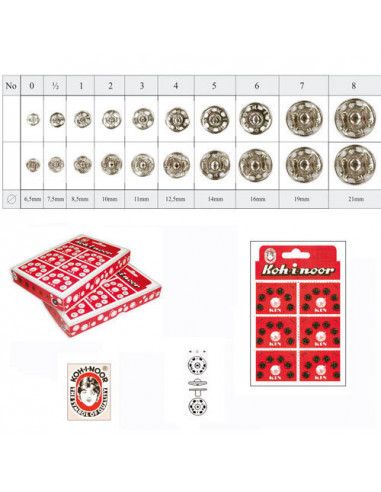 Broche presión automático metálico (6 uds) de...