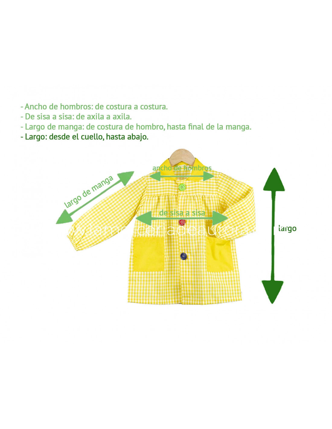 Bata Escolar Infantil Multicolor, Baby Infantil de Cuadros grandes