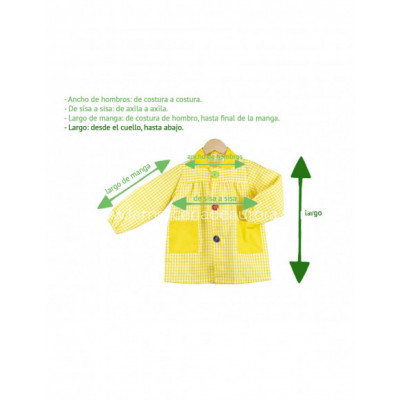 Baby escolar cuadros y botones grandes ROJO 2