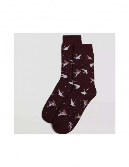 Calcetín mujer termal rizo Pajaros de Ysabel Mora