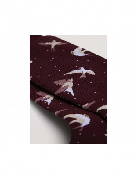 Calcetín mujer termal rizo Pajaros de Ysabel Mora