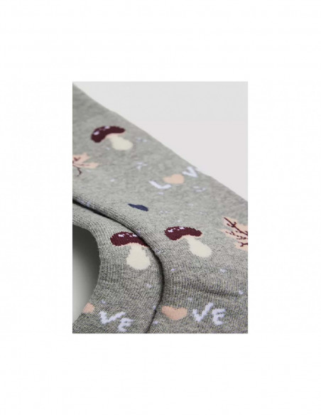 Calcetín mujer termal rizo Setas y hojas de Ysabel Mora