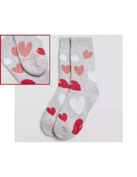 Calcetín juvenil termal rizo Hearts de Ysabel Mora