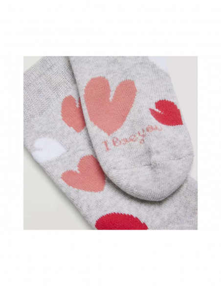 Calcetín juvenil termal rizo Hearts de Ysabel Mora