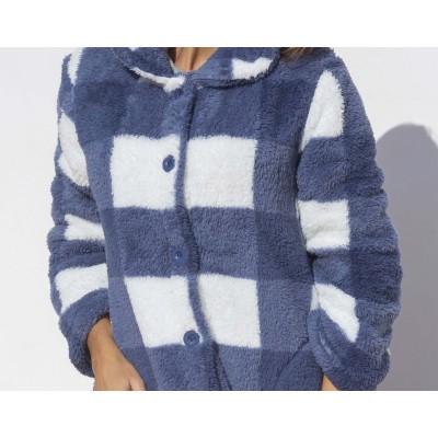 Bata larga mujer sherpa marino de Muslher 2