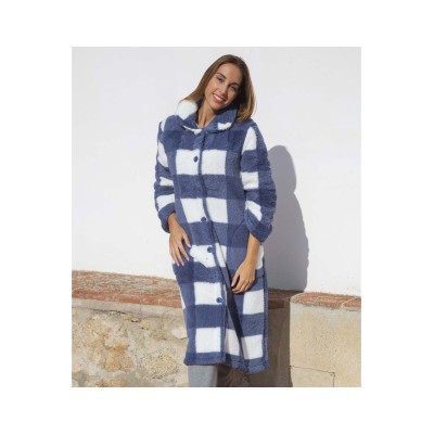 Bata larga mujer sherpa marino de Muslher