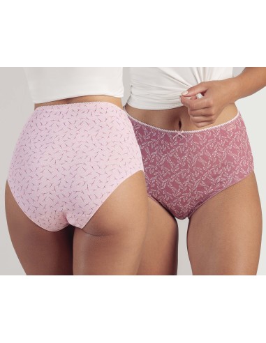 Braga alta mujer algodon rosa floral y palisandro ramas 2 uds Kehat
