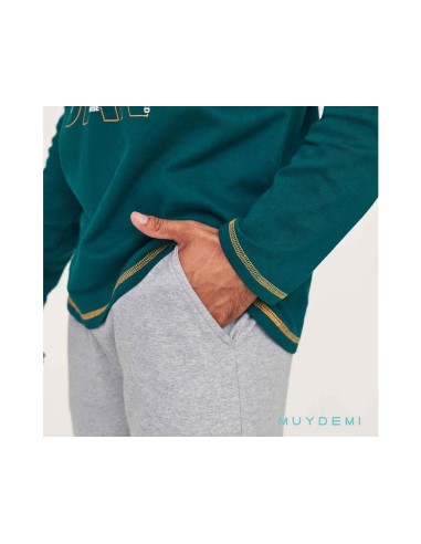 Pijama largo interlock hombre "Yes you can" de...