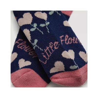 Calcetín juvenil termal rizo Little flower de Ysabel Mora 2