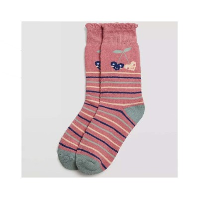 Calcetín juvenil termal rizo Corazones y rayas de Ysabel...