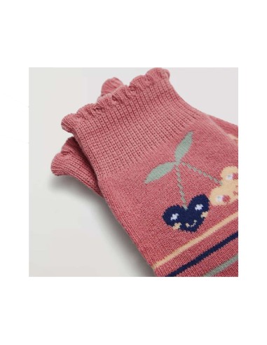 Calcetín juvenil termal rizo Corazones y rayas...