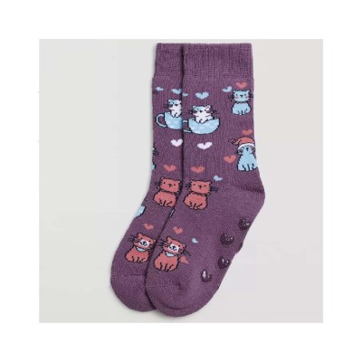Calcetín juvenil termal rizo antideslizante Gatitos de...