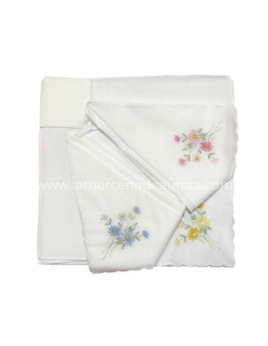 Pañuelos mujer bordados Aurora (3 uds) de Guasch