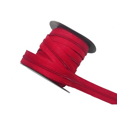 Cremallera continua de nylon malla 5 roja (por metros)