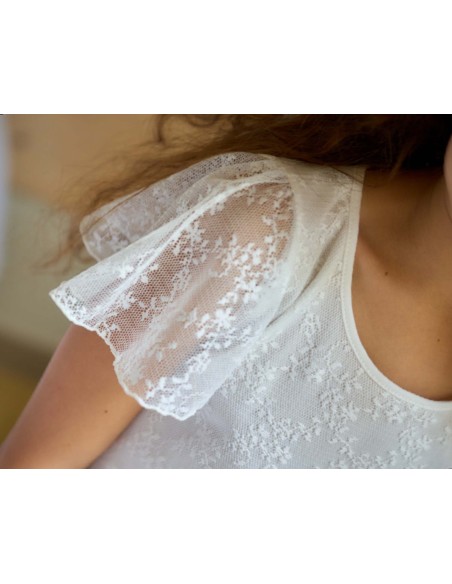 Camisón Comunión niña Tul flores de Rapife - detalle