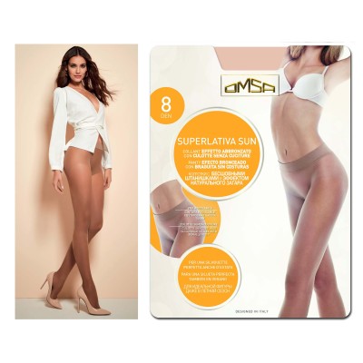 Panty verano sin costuras SUPERLATIVA SUN 8 DEN de OMSA