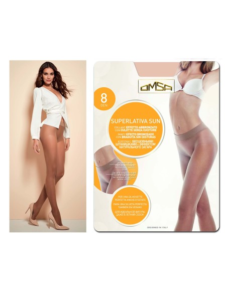 Panty verano sin costuras SUPERLATIVA SUN 8 DEN de OMSA