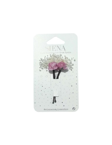 Pincho recogidos flor pequeña con gypsophila - ROSA