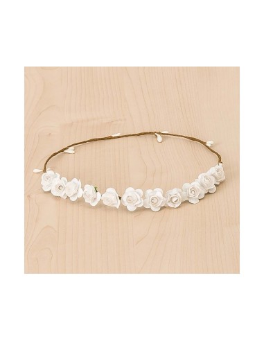 Corona con rosas de SIENA COMPLEMENTOS - BLANCO