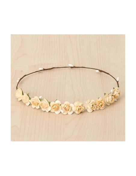 Corona con rosas de SIENA COMPLEMENTOS - CRUDO/CREMA Corona con rosas de SIENA COMPLEMENTOS - CRUDO/CREMA