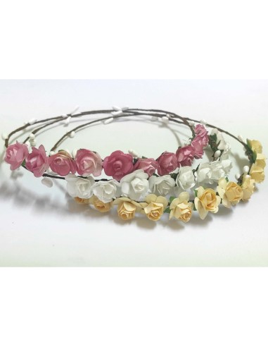 Corona con rosas de SIENA COMPLEMENTOS - ROSA FRANCIA-BLANCO-CRUDO