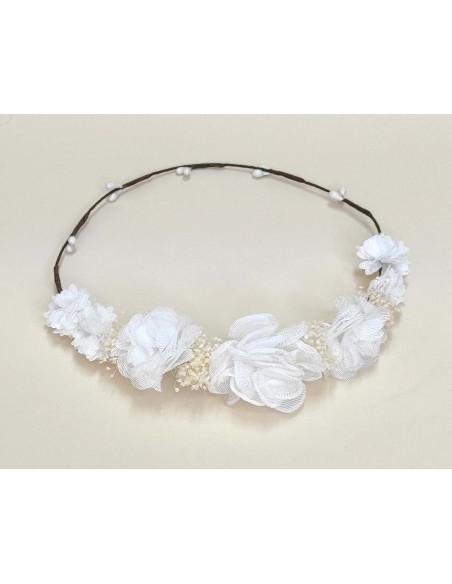 Corona rosas bambula y glitter de Siena Complementos - BLANCO Corona rosas bambula y glitter de Siena Complementos - BLANCO