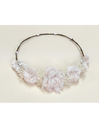 Corona rosas bambula y glitter de Siena Complementos - BEIGE