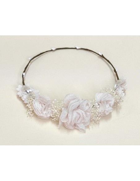 Corona rosas bambula y glitter de Siena Complementos - BEIGE Corona rosas bambula y glitter de Siena Complementos - BEIGE