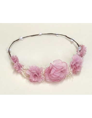 Corona rosas bambula y glitter de Siena Complementos - ROSA FRANCIA