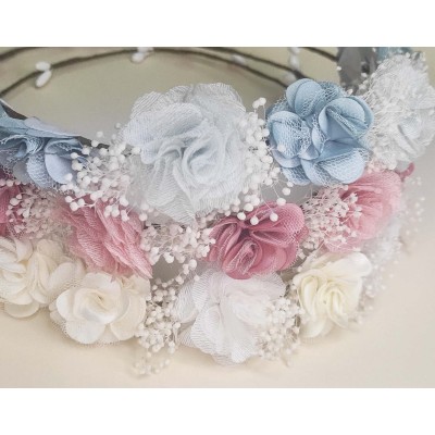 Corona flores combinadas y gypsophila de Siena complementos 2