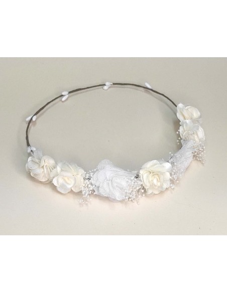 Corona flores combinadas y gypsophila de Siena complementos - varios colores