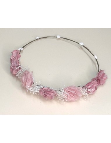 Corona flores combinadas y gypsophila de Siena complementos - ROSA FRANCIA (combinada en dos tonos)