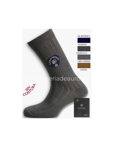 Calcetín caballero canalé lana sin costuras...