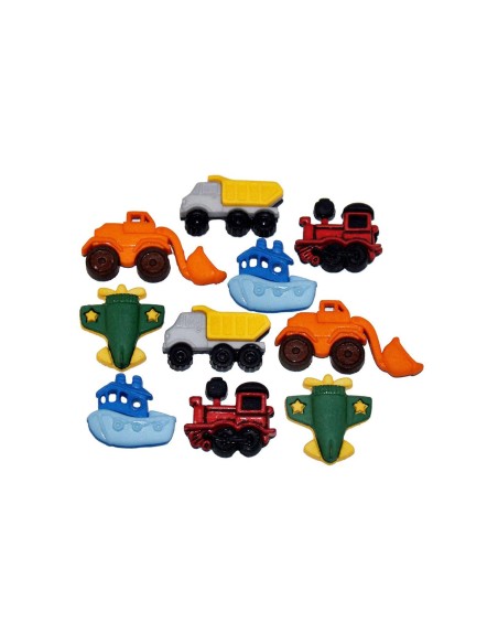 Botones decorativos Things That Go... Zoom (10 piezas) de Dress It Up - 4243