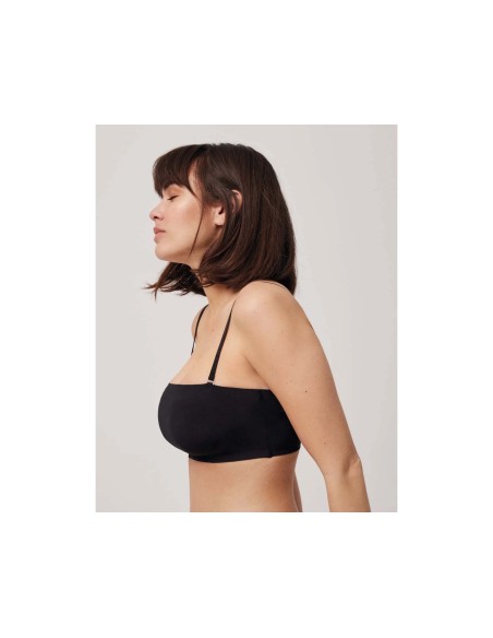 Sujetador bandeau liso relleno extraíble 10110 de Ysabel Mora - NEGRO
