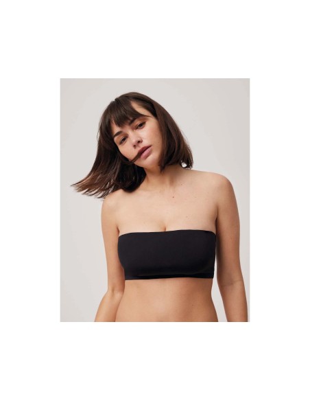Sujetador bandeau liso relleno extraíble 10110 de Ysabel Mora - NEGRO