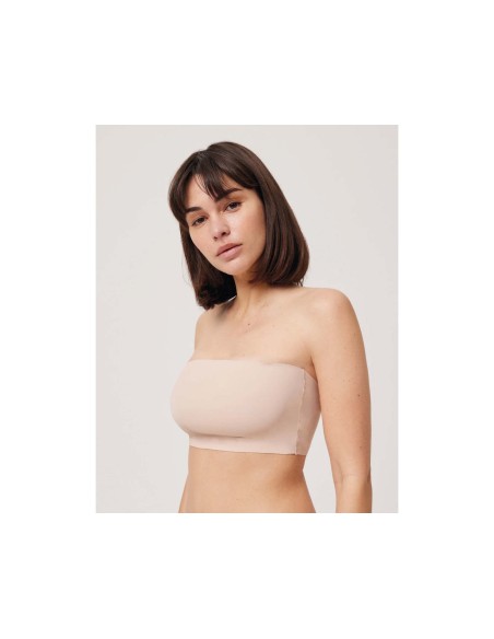 Sujetador bandeau liso relleno extraíble 10110 de Ysabel Mora - NUDE