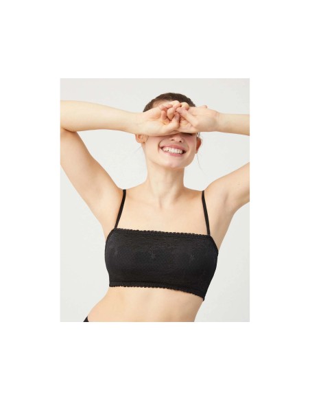 Sujetador bandeau con encaje relleno extraíble 10036 de Ysabel Mora - NEGRO Sujetador bandeau con encaje relleno extraíble 10036 de Ysabel Mora - NEGRO