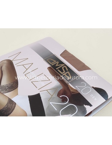 Media con blonda autosostenida Malizia 20 DEN de Omsa - BEIGE NATUREL