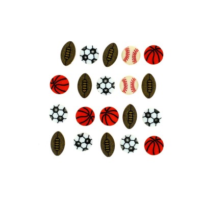 Botones decorativos Tiny Sports Equipment (18 piezas) de...
