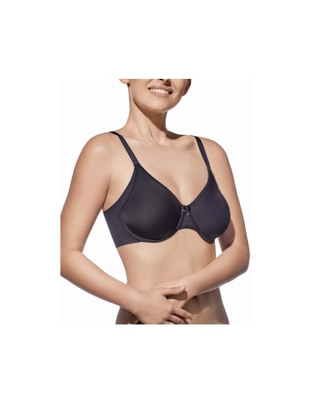 Sujetador Eugenia copa C con aros sin relleno de Selene - NEGRO