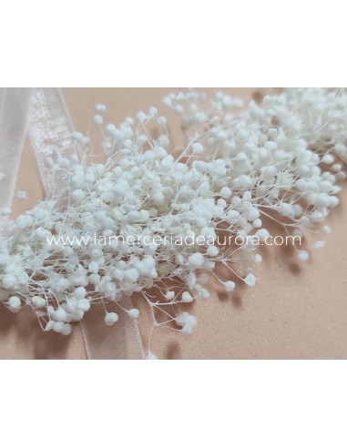 Tocado gypsophila paniculata con organza de...