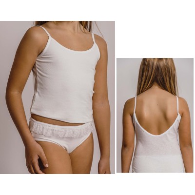 Conjunto Comunión niña Lisa/Tul (espalda baja) de Calamaro