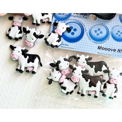 Botones decorativos Mooove It! (5 piezas) de Dress It Up 2