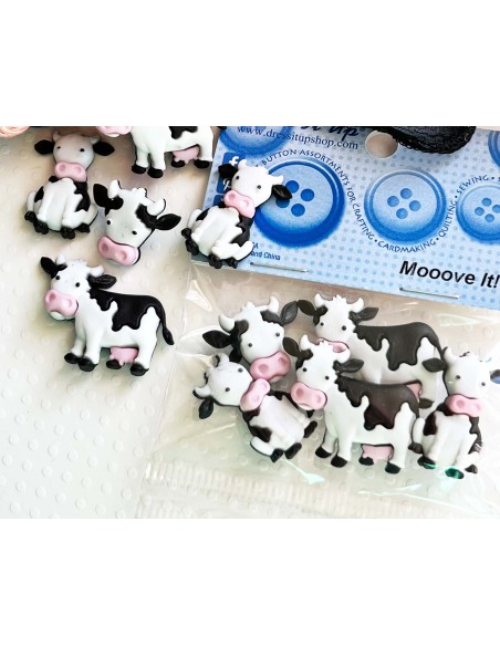 Botones decorativos Mooove It! (5 piezas) de Dress It Up