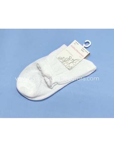 Calcetín ceremonia niña calado cenefa 29/15 de Carlomagno - BLANCO