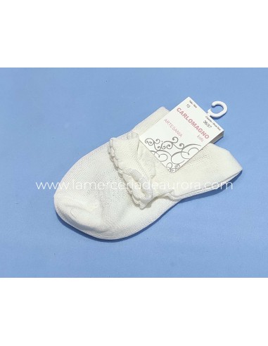 Calcetín ceremonia niña calado cenefa 29/15 de Carlomagno - NATURAL